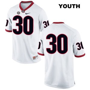 Youth Georgia Bulldogs NCAA #30 Tae Crowder Nike Stitched White Authentic No Name College Football Jersey WIZ1854GV